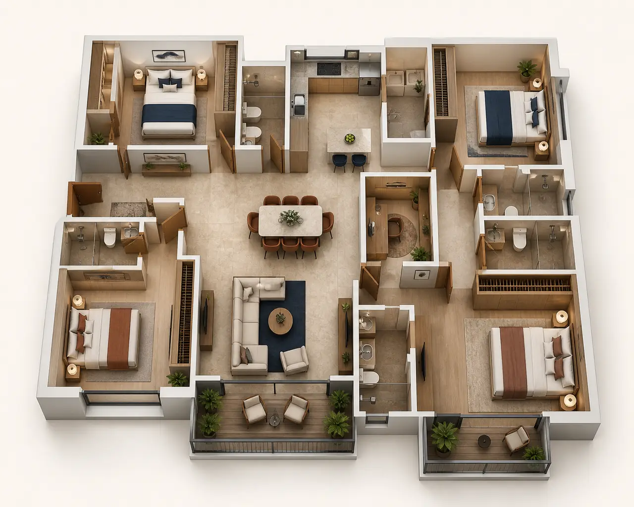 SNN Kudlu 4.5 BHK compact floor plan image